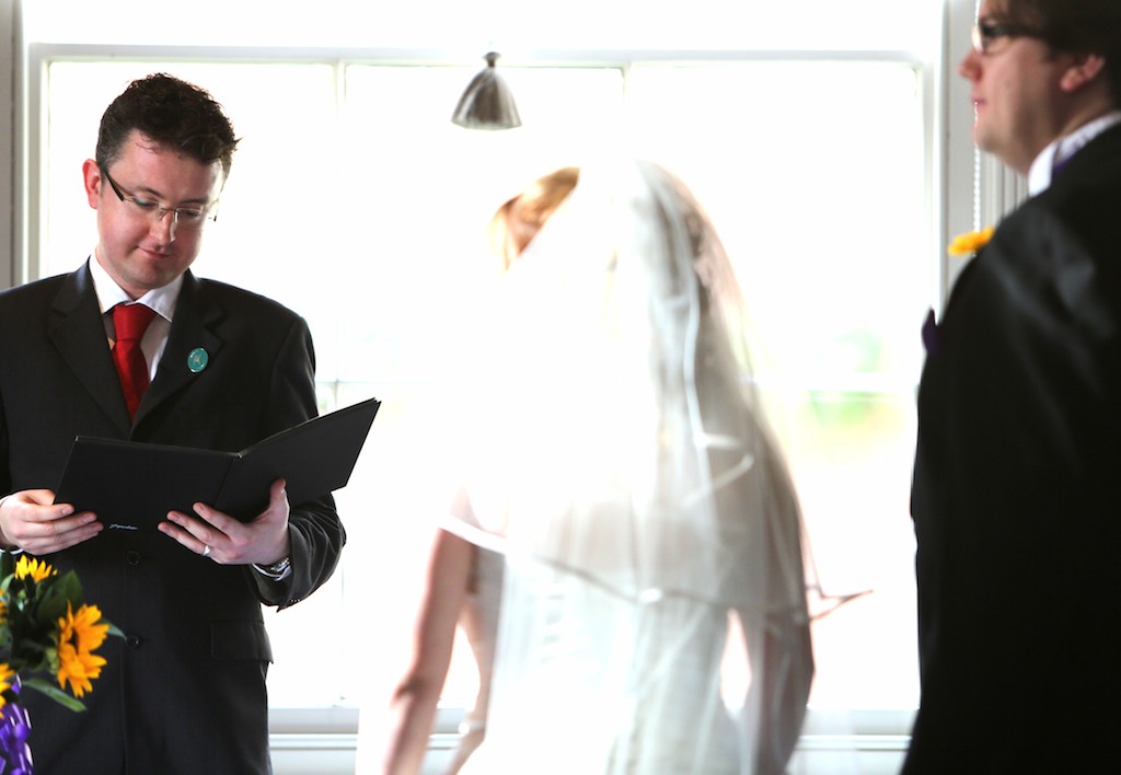 Ewan Main conducting a wedding ceremony