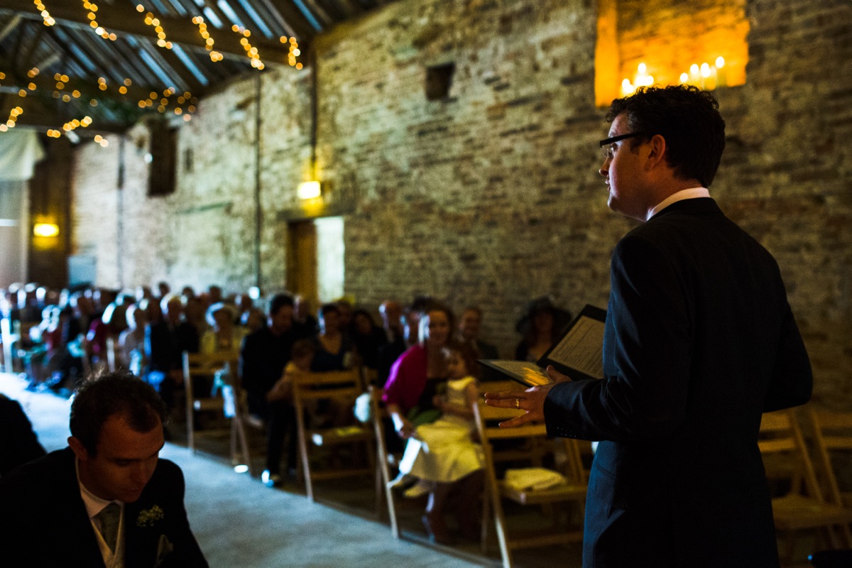 Ewan addressing the wedding guests