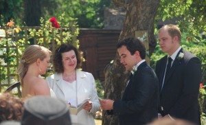 Liz and Andy were married in their family's garden