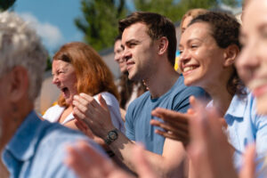 Photo of group of people in the open air