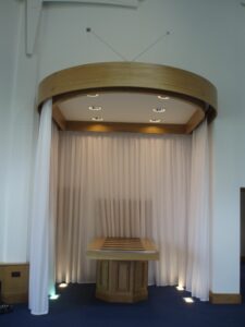 Voile curtain at crematorium