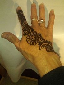 Beautiful mehndi design on my hand.